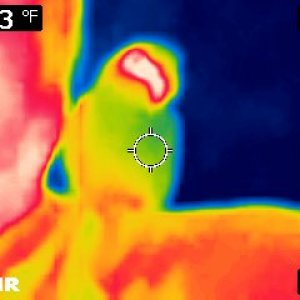 Thermal Image Of Clark Sitting On Me